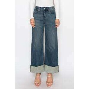 Blue Artemis Straight Leg Jeans‎ Medium Wash Raw Frayed Hem Cuff Size 12